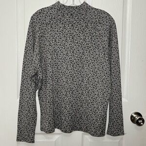 BENETTON Vintage Grey Mock Neck Wool Blend Long Sleeve Sweater Top | size Medium